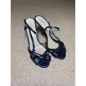 Kate Spade NY Snakeskin Metallic Ankle Strap Sandals Size 9.5 B  Made in Italy